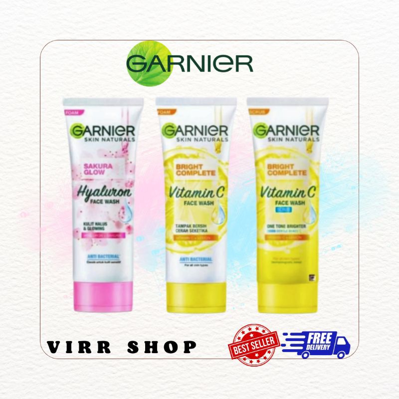 Facial Wash GARNIER Lemon/ Sakura 100ml sabun cuci muka
