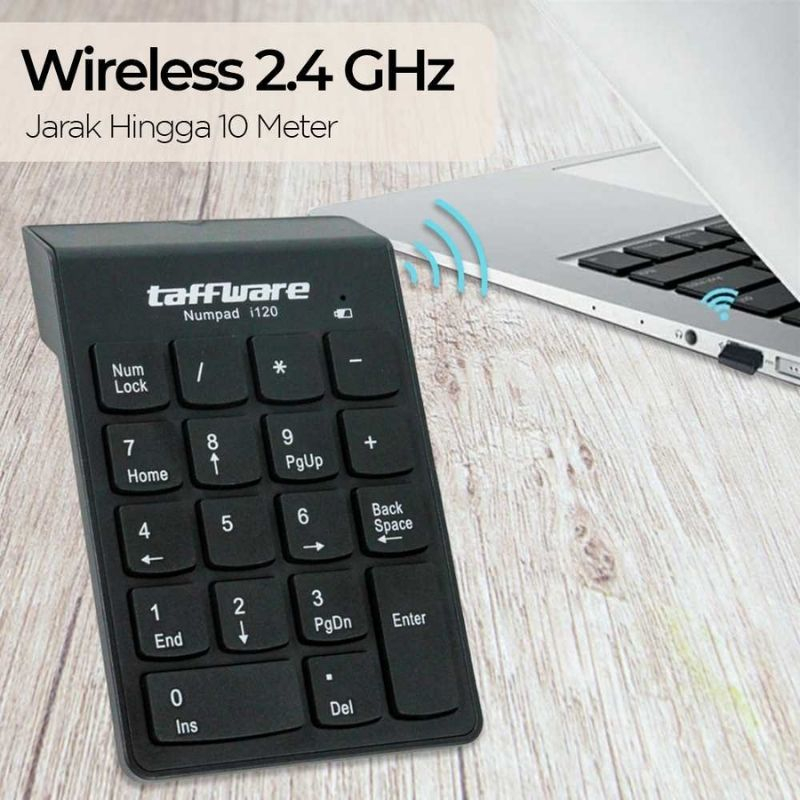 Keypad Angka Numeric Wireless 2.4 GHz USB Dongle 10 Meter Plug and Play Komputer &amp; Laptop