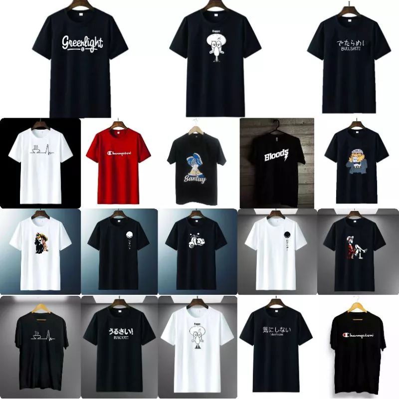 Kaos distro pria grosir murah sablon plastisol