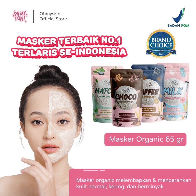 Oh My Skin Masker Organik BPOM | Matcha Milk Choco Coffee
