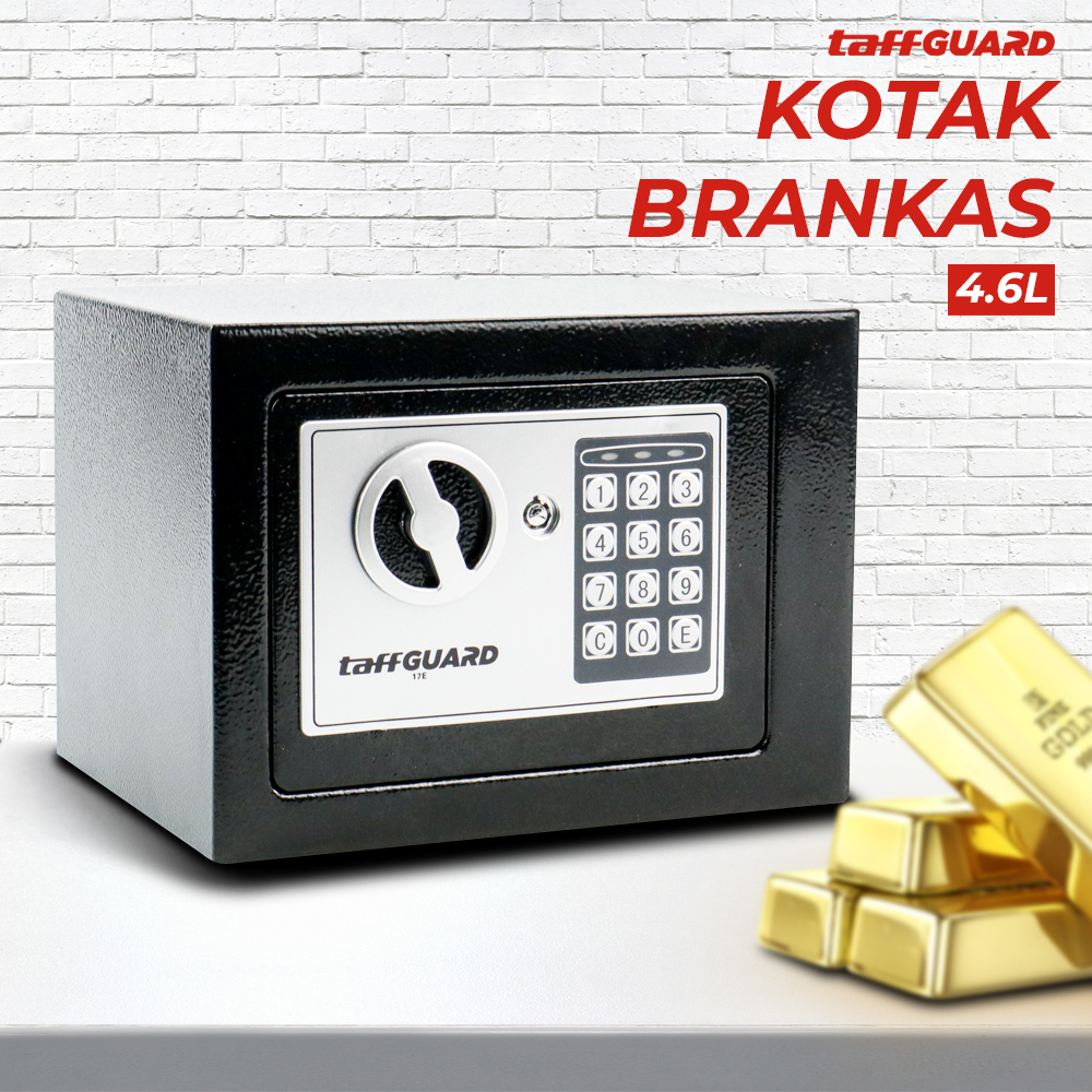 Taffguard Kotak Brankas Hotel Mini Password Safe Deposit Box 4.6L 17E