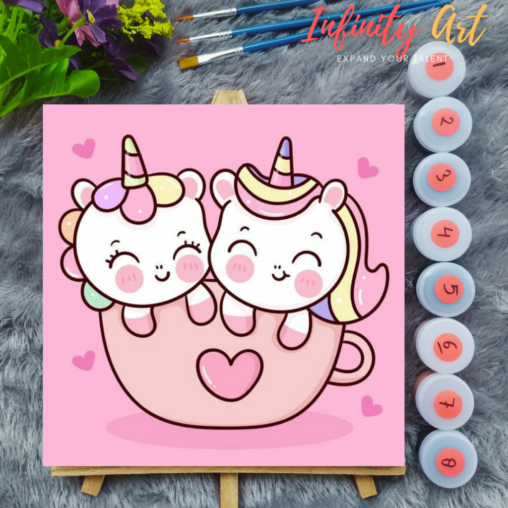 

Paint by Number [ Unicorn ] Kuda Poni Pelangi Lucu Paint By Number Anime 20x20 cm Paint by Number Kit DIY canvas painting Kit mewarnai lukisan with wooden frame numbers kanvas painting kit with frame siap lukis oil painting paint by number customs buku