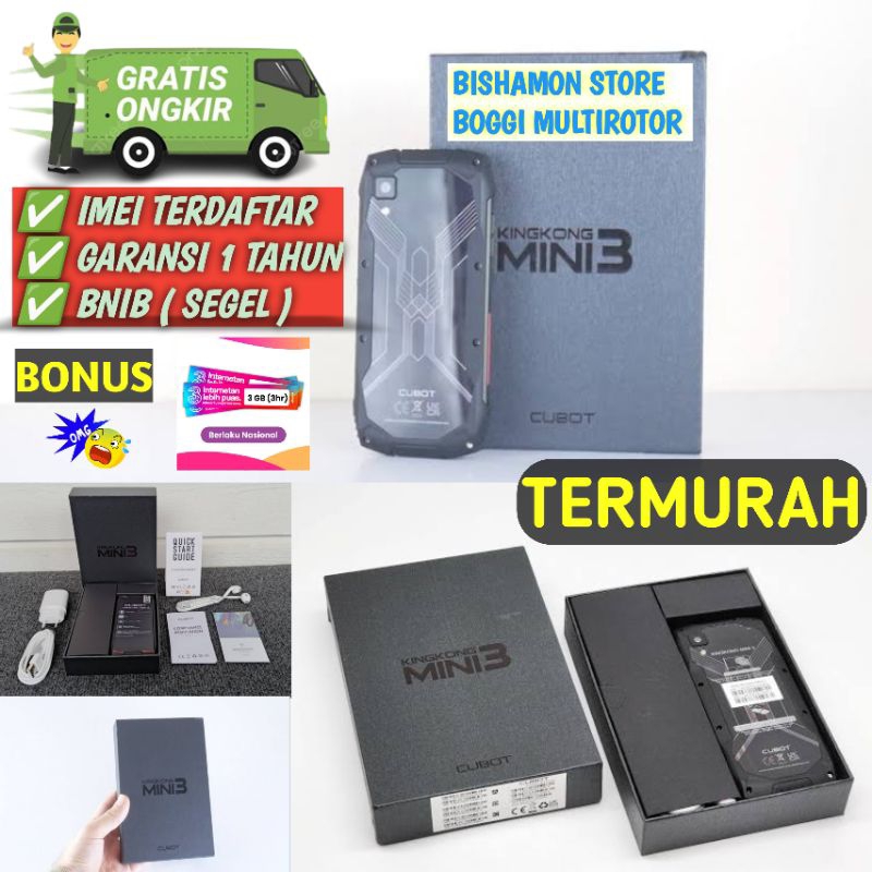 SMARTPHONE CUBOT KINGKONG MINI 3 4G GLOBAL VERSI ANDROID 12 RAM 6GB ROM 128GB WATER PROOF NFC GPS