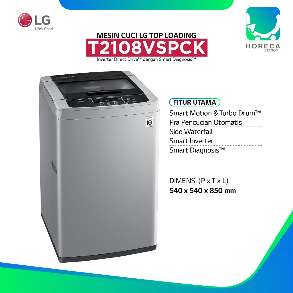 LG Mesin Cuci 8Kg Top Loading T2108VSPCK