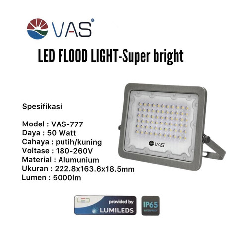 LAMPU SOROT / KAP SOROT LED 50 WATT 50W VAS -777