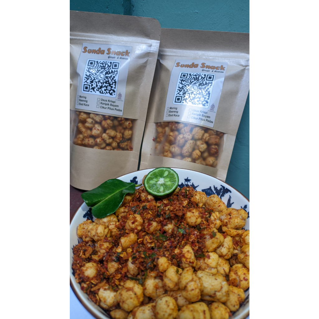 

Pilus Cikur Kencur Pedas Daun Jeruk Pedas dan Original 100gr By Sunda Snack