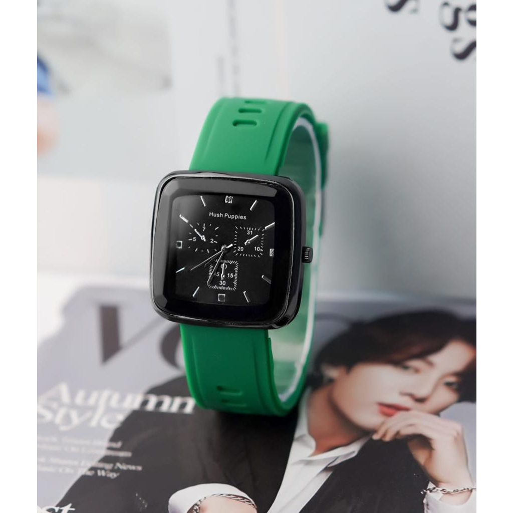 Jam Tangan Pria Wanita Hush Puppies Sport Chrono Korea Fashion Quartz Silikon Rubber Analog Watch RM082