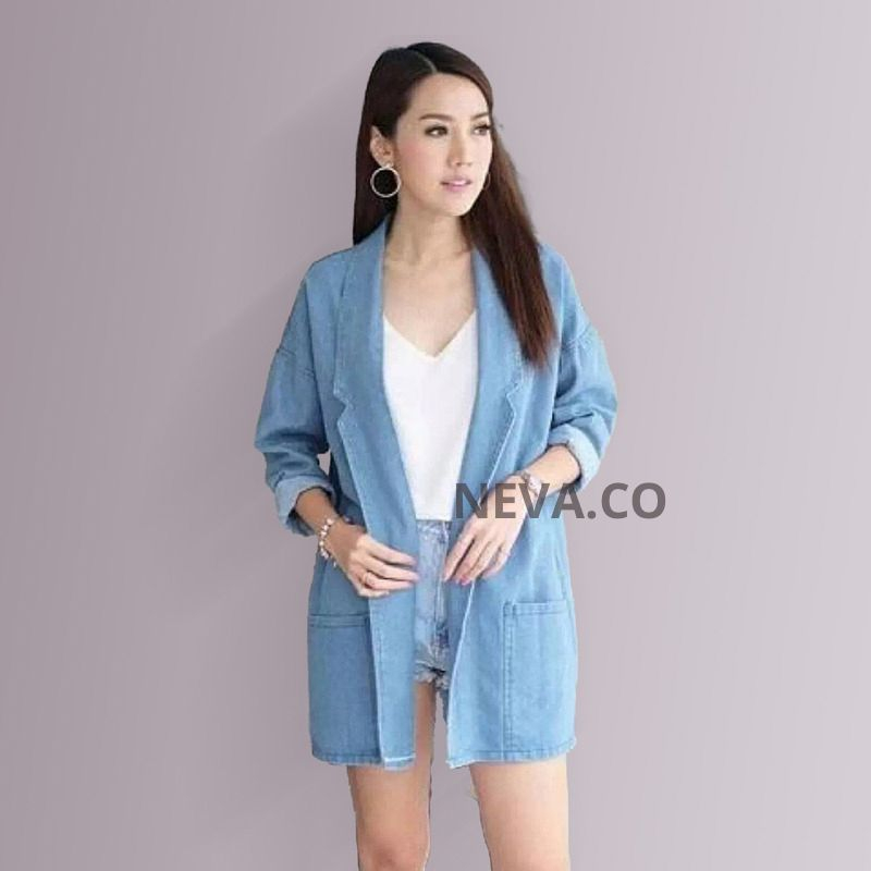 Gozzo Cardigan Blazer Jeans Kimono Pinggang Kerut Best Seller