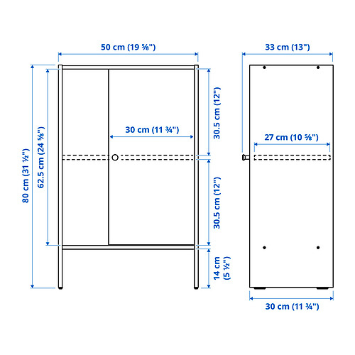 BGGEBO Kabinet berpintu, putih, 50x30x80 cm