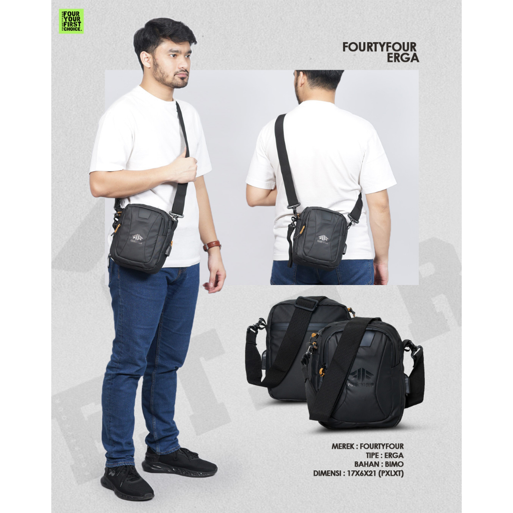 Tas Selempang Pria ERGA Fourtyfour x Zigzag - Tas Slingbag Mini Waterproof