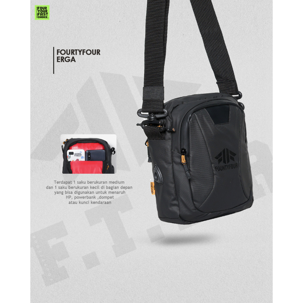 Tas Selempang Pria ERGA Fourtyfour x Zigzag - Tas Slingbag Mini Waterproof