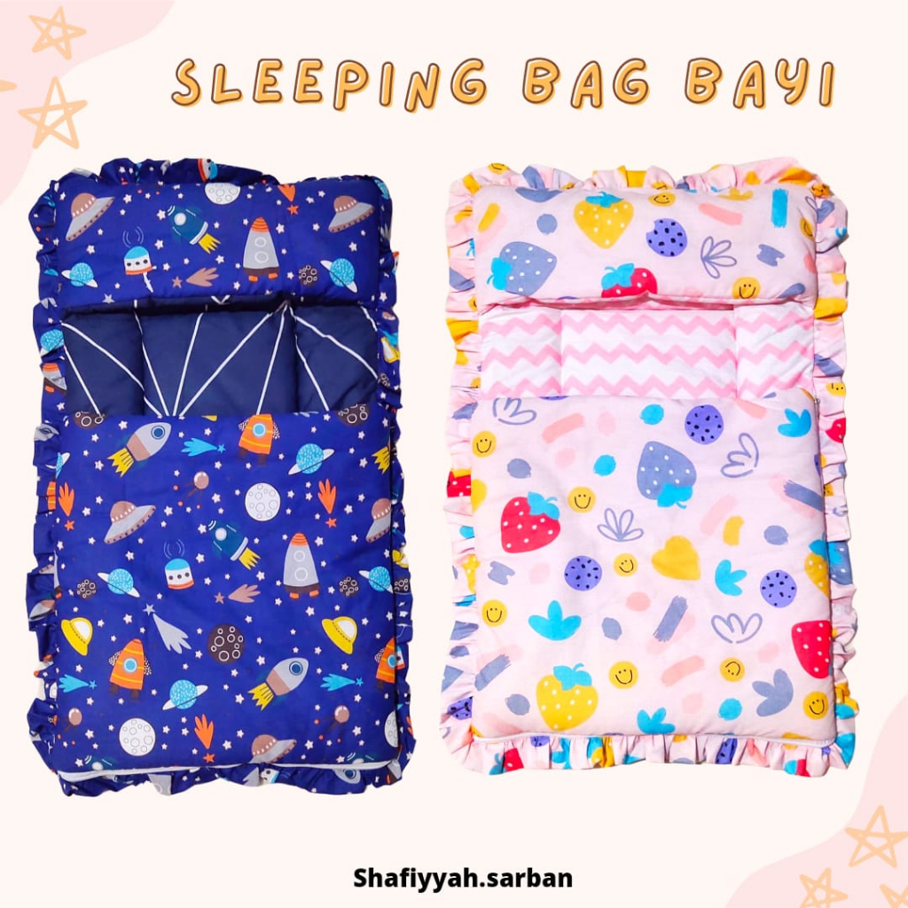 Shafiyyah.sarban Sleeping Bag Baby / Selimut Topi Bayi Resleting