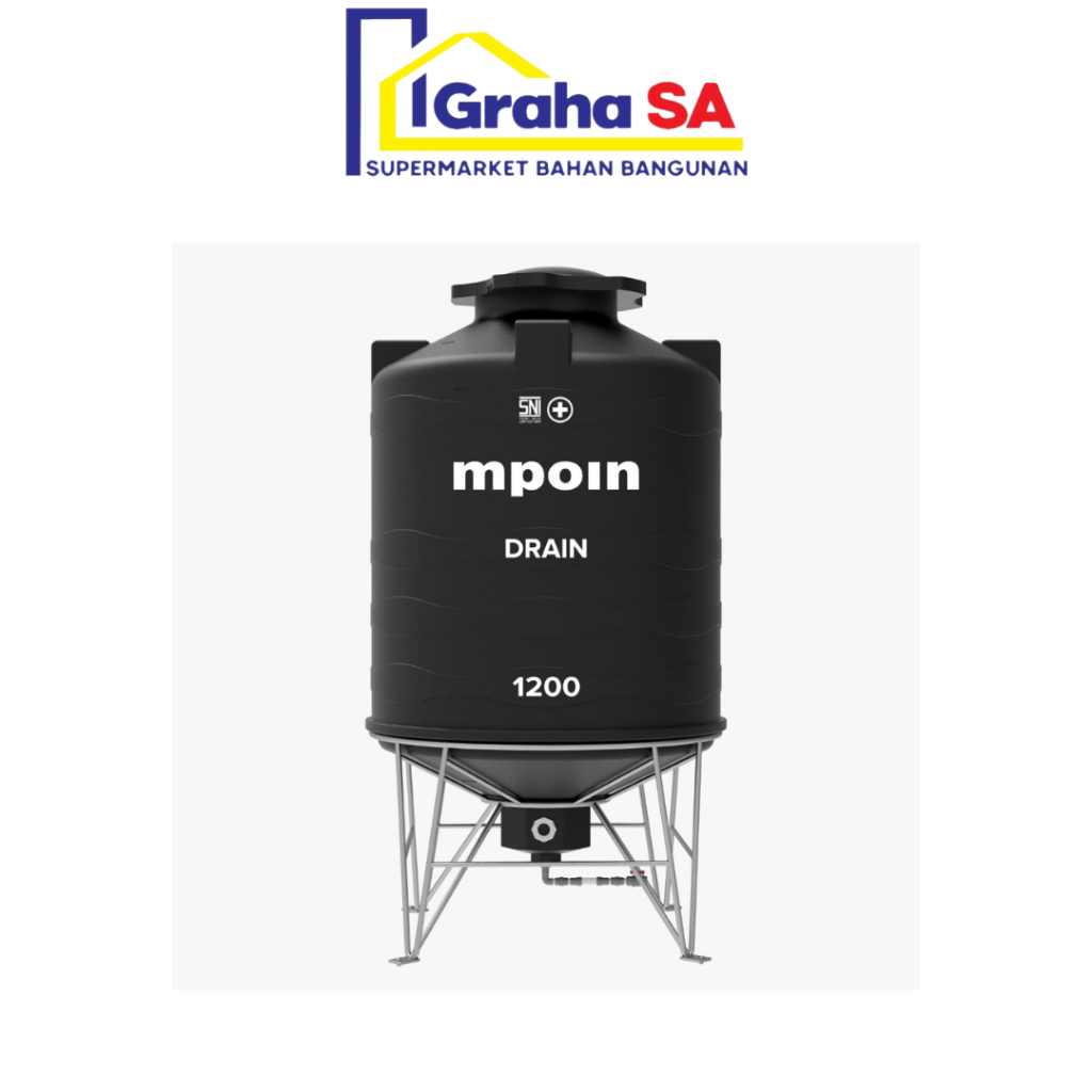 MPOIN TANDON 1200L HITAM WITH DRAIN