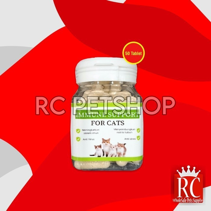 Vitamin Daya Tahan Tubuh Suplemen Kucing Immune Support Cat 50Butir