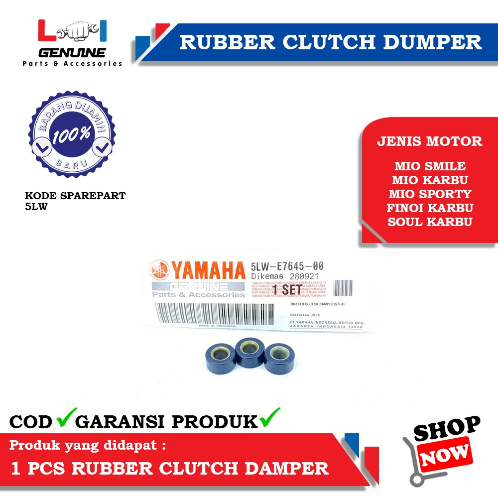 -LOI- KARET GANJALAN KAMPAS GANDA RUBBER CLUTCH ASSY KARET GANDA KARET DUMPER ISI 3 MIO SMILE MIO KARBU MIO SPORTY FINO KARBU  SOUL KARBU 5LW