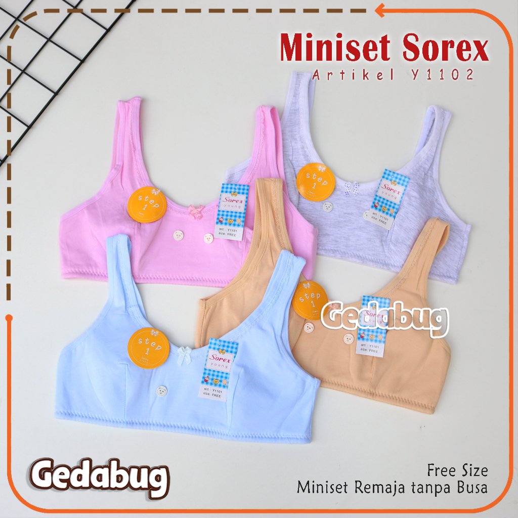 Sorex Young Y 1102 Miniset Anak Remaja Y1102 Step 1 Freesize Tanpa Kawat Pita kancing