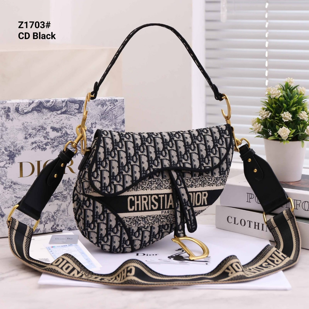 Tas Dior Saddle Oblique Embroidey Z1703 PLM 94 batam impor original fashion branded reseller sale