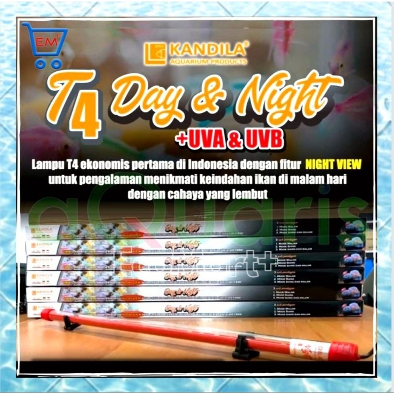 Lampu KANDILA N50 LED Day &amp; Night View Lampu Celup 3 Mode Lampu Aquarium Kolam GRATIS PIPA PARALON