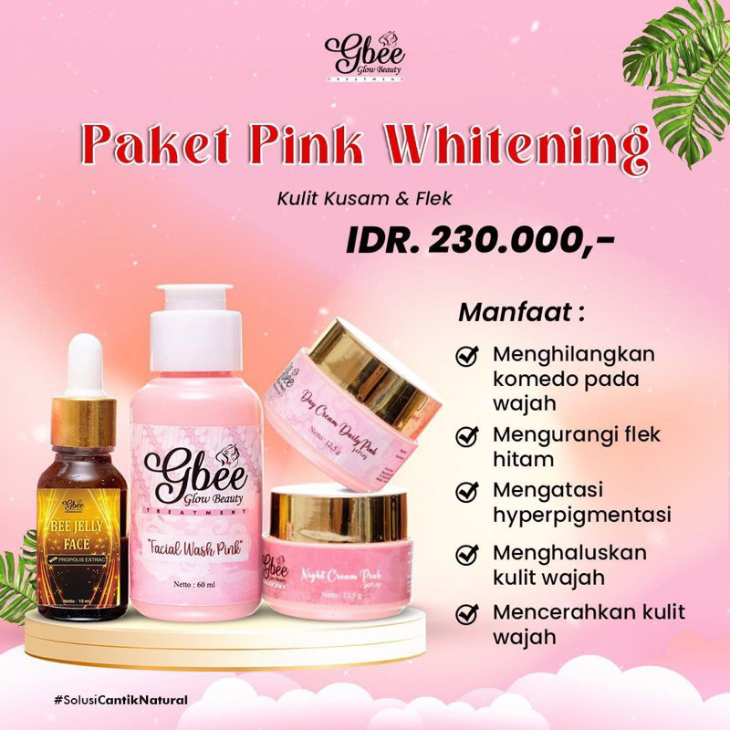 (Bisa COD)PAKET PINK WHITENING GBEE GLOWBEAUTY