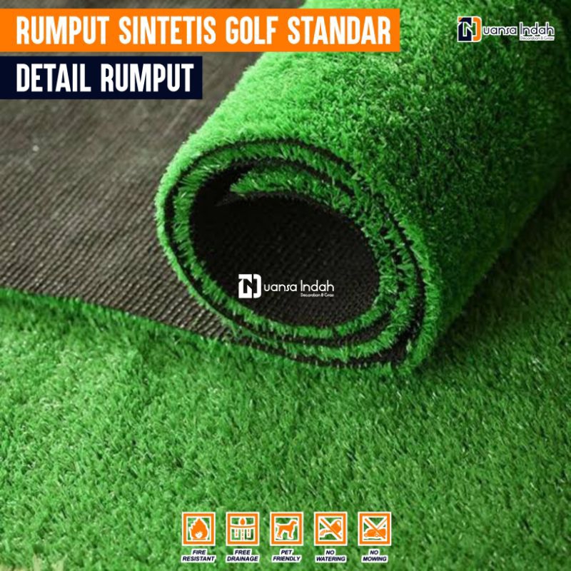 RUMPUT SINTETIS GOLF STANDAR UKURAN 1x7 METER