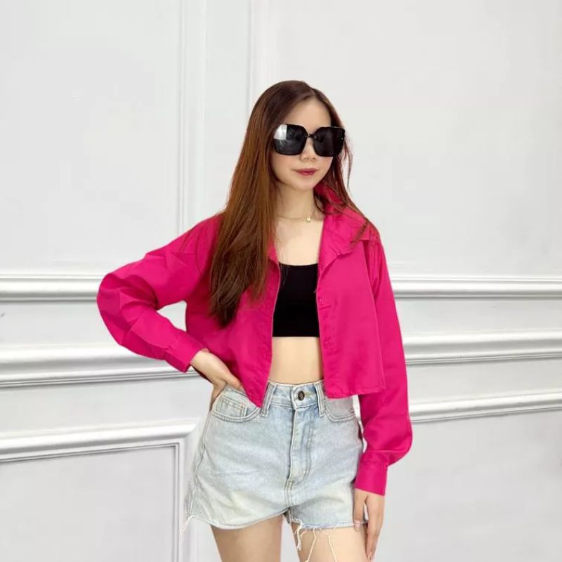 KEMEJA CROP KOREA