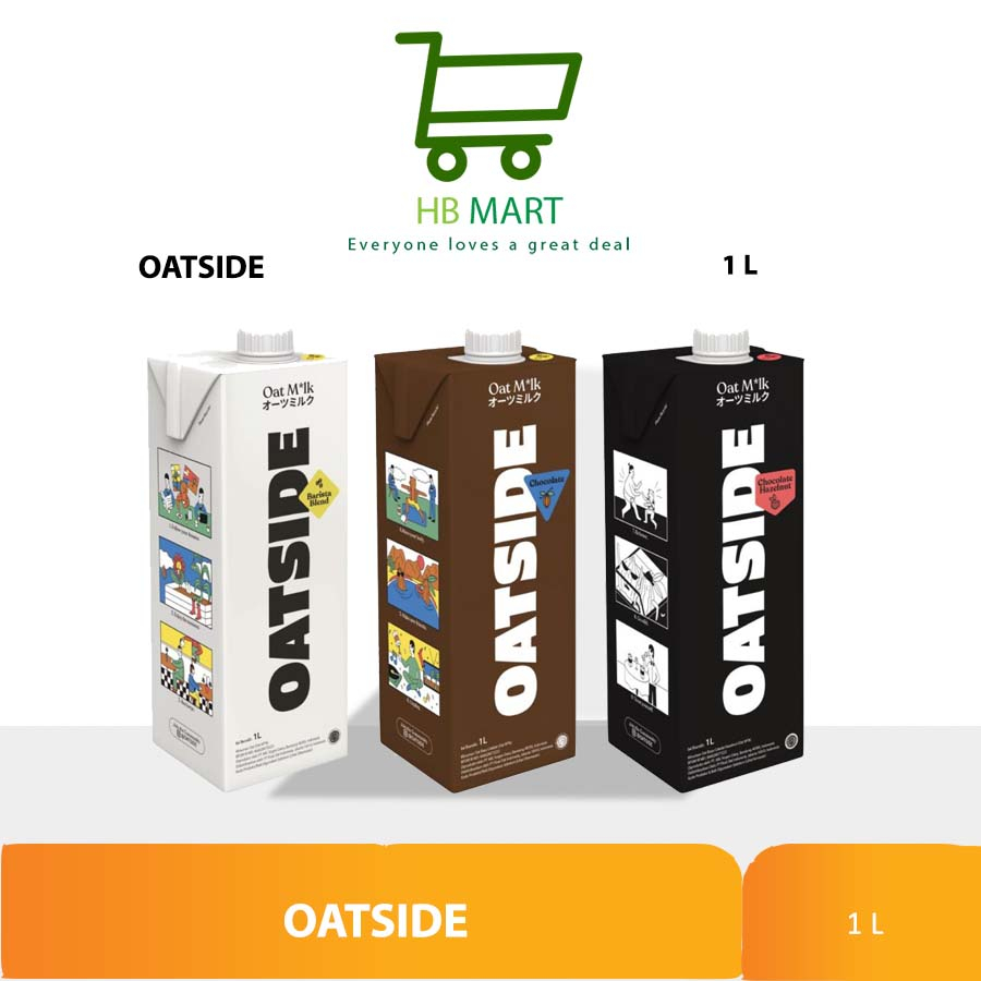

Oatside Chocolate/ Hazelnut/ Barista Blend Oat Milk 1L - Susu Oatly