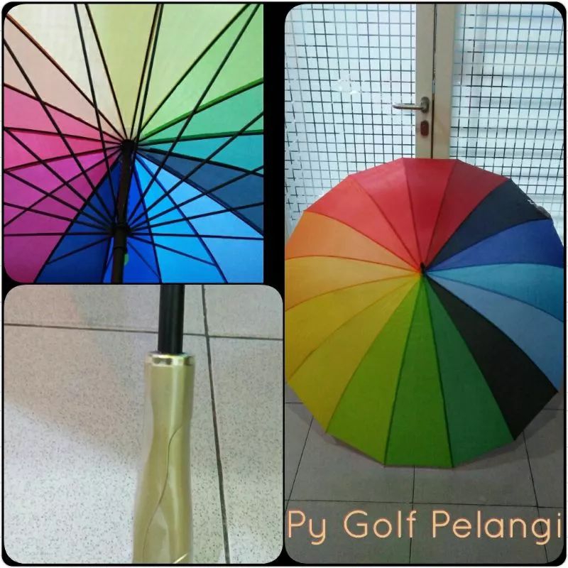 Payung golf pelangi / payung jumbo pelangi
