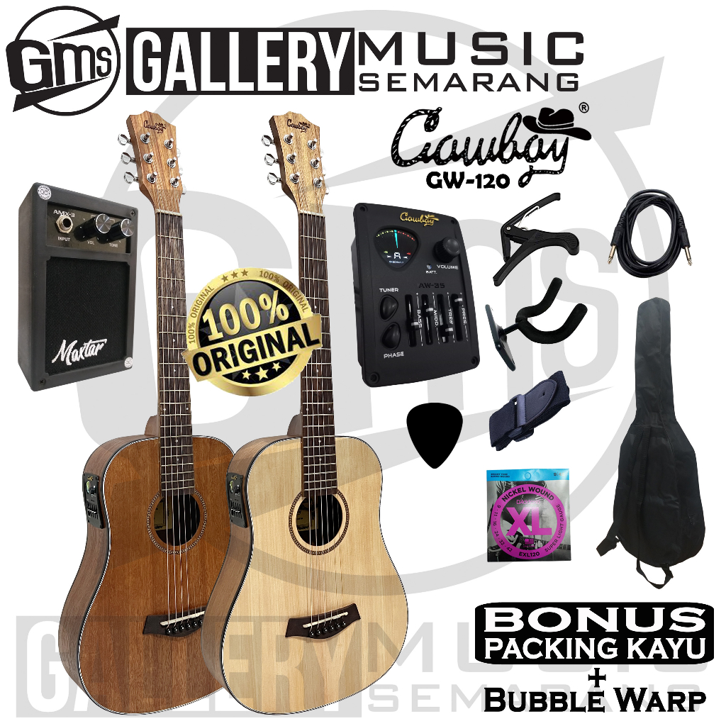 ORIGINAL!!! Gitar Akustik Elektrik ¾ Import Merk Cowboy GW-120 NA GW 120 NS 3/4 3per4 Cowboy AW-35