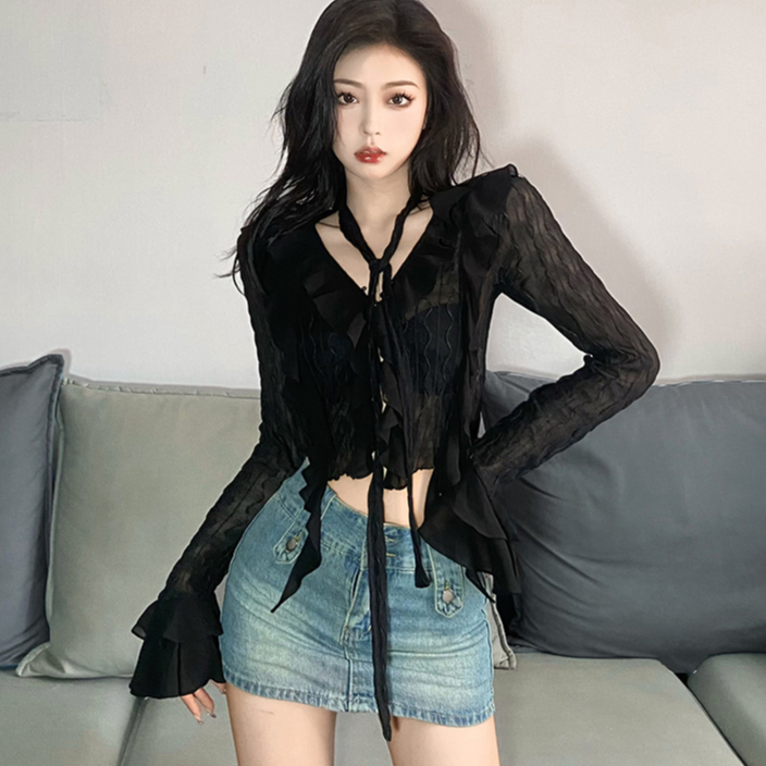 Korean Blouse Long Flared 2206