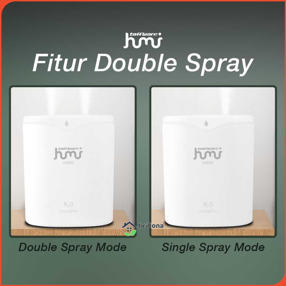 Taffware HUMI Humidifier Aromatherapy Oil Diffuser Double Spray 2000ml - H2000