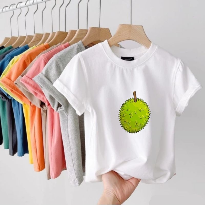 kaos anak anak baju anak anak atasan anak size s m l xl unisex motif durian