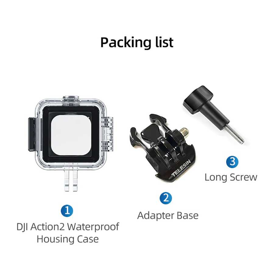 Casing Kamera Aksi Case For DJI Action 2 Waterproof 45 M Pelindung Camera Goresan Benturan Aman Berkualitas