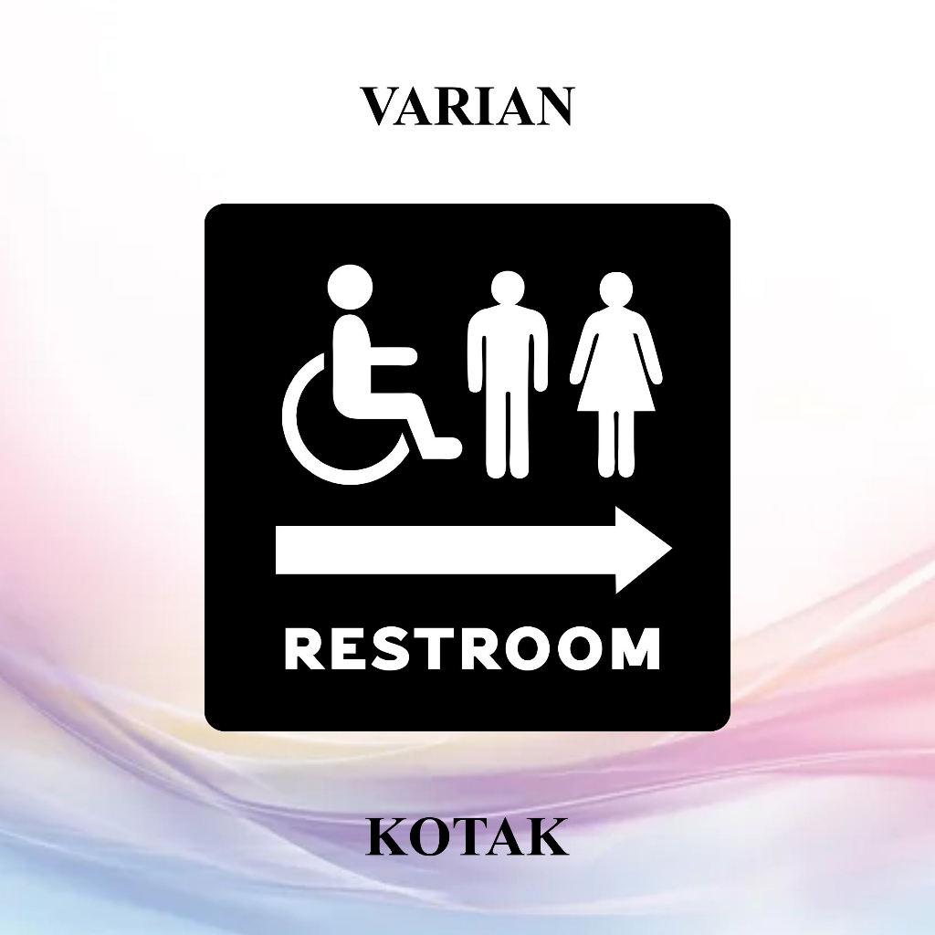 SIGN BOARD PAPAN PENUNJUK RESTROOM BAHAN AKRILIK HITAM / PUTIH 2mm