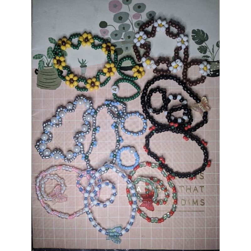 cincin Manik-manik / Beads Korea / Cincin lucu / Cincin gelang manik 1 set