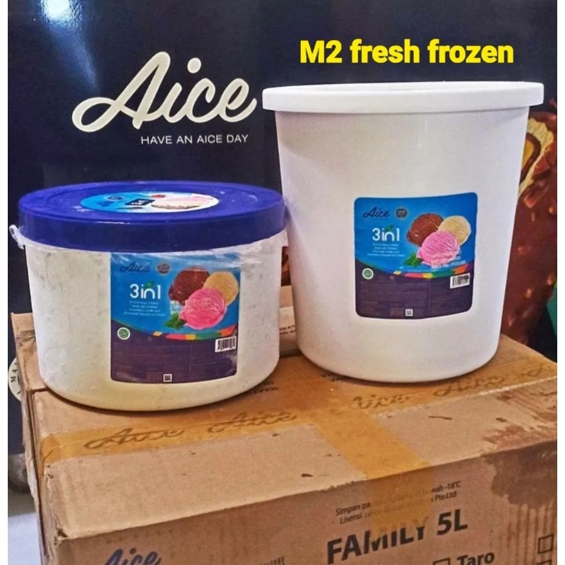 

Aice Ice Cream | 8Liter & 5Liter | 3In1 | Vanila | Strauberi | Coklat | Durian | Alpukat