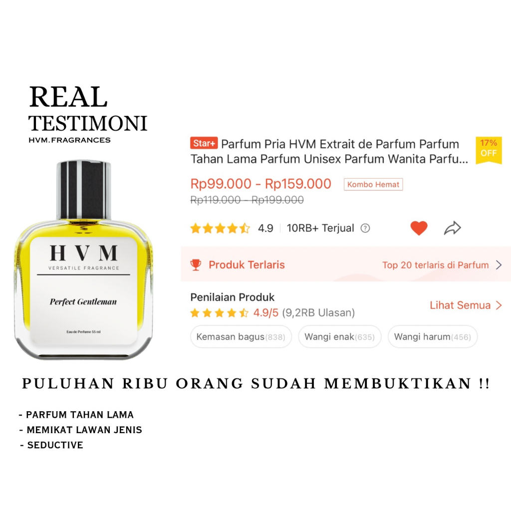 Parfum Pria HVM PERFECT GENTLEMAN Eau de Perfume Parfum Tahan Lama Parfum Cowok Parfum Cowo