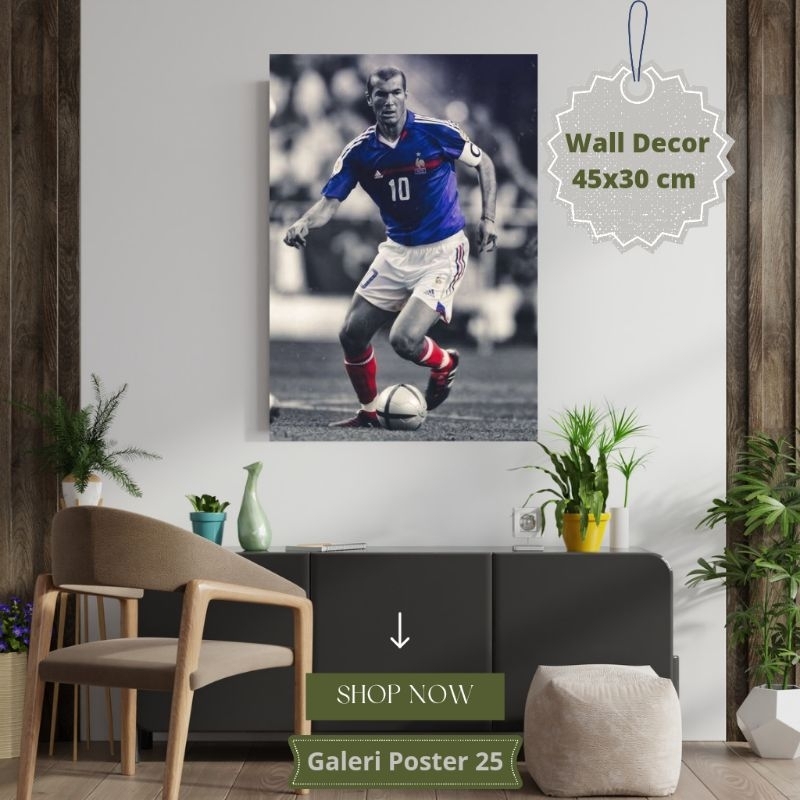 Hiasan dinding Poster kayu pemain sepakbola legend dunia zidan maradona ronaldinho ricardo kaka pirl