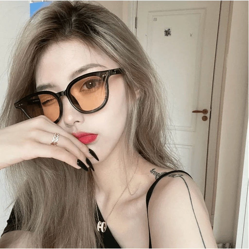 Kacamata Hitam Wanita Korean Retro Mata Kucing Kaca mata Hitam Anti-UV Sunglasses Wanita/Pria