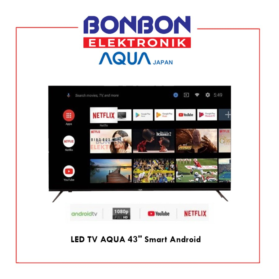 AQUA Android Smart TV 43 inch AQT43K701AF / AQT 43K701AF FULL HD