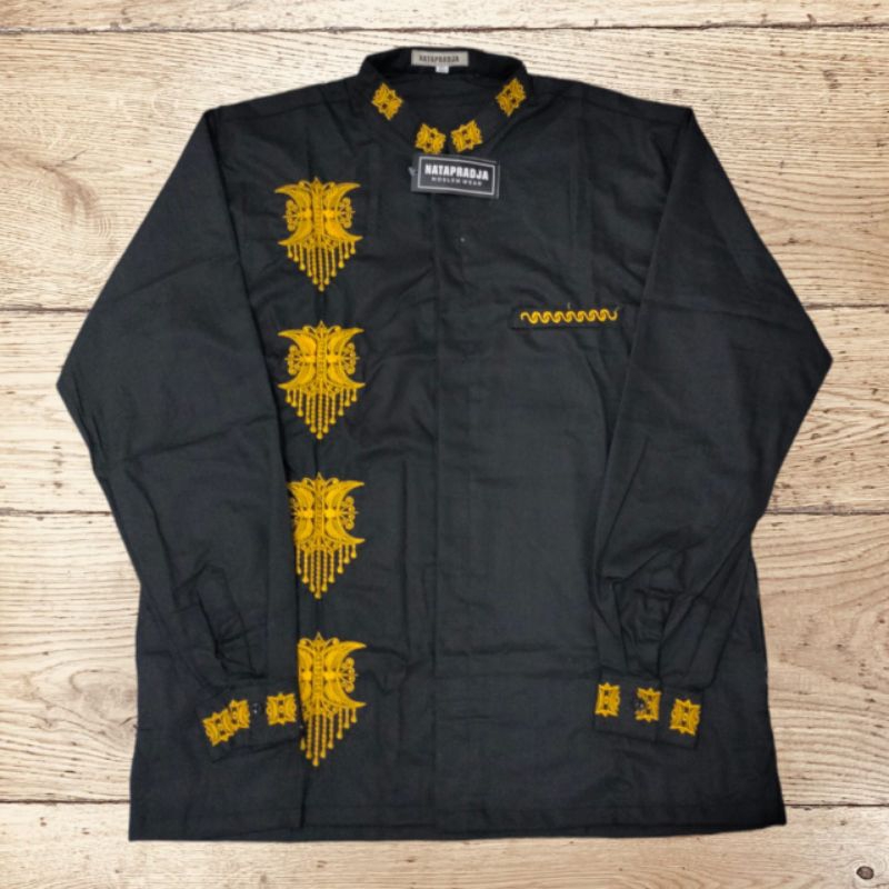BAJU KOKO KEMEJA BORDIRAN PINTU ACEH LENGAN PANJANG