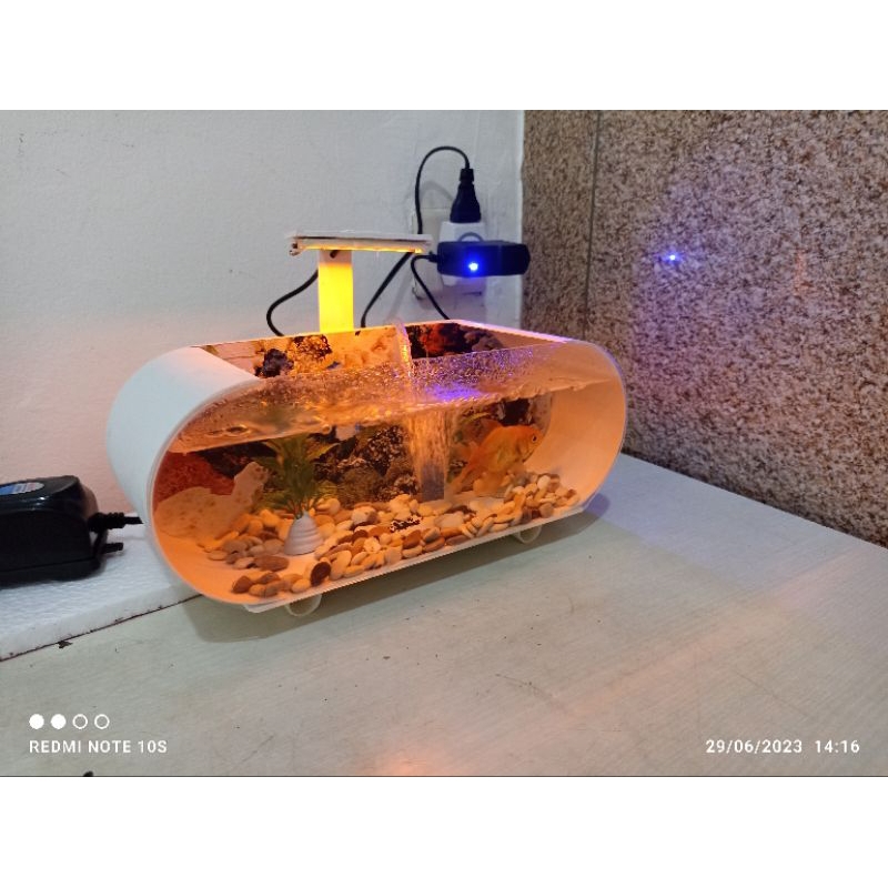 RK 1 SET AQUARIUM MINI PLUS MESIN AERATOR/AQUARIUM MINI CUPANG PLUS GELEMBUNG UDARA