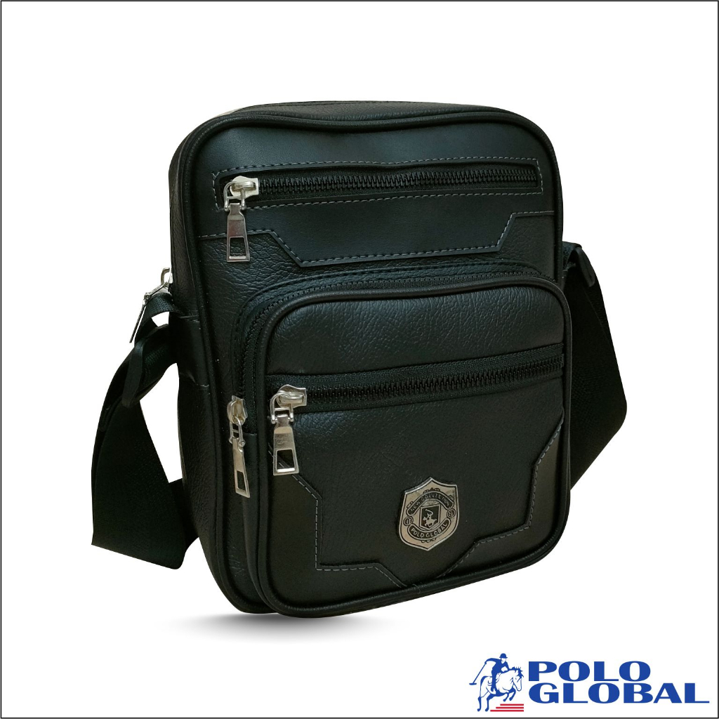 Polo Global 9883 - Tas Selempang Pria Original Tas Slempang Trendy Ukuran 10 Inch - Art 9883