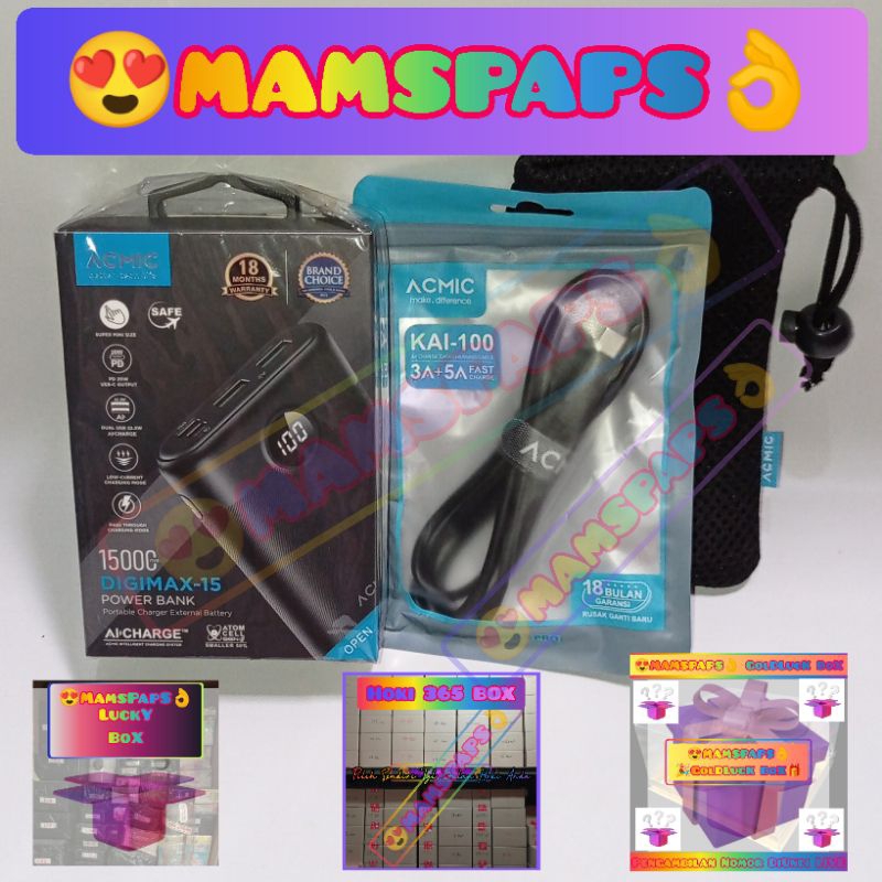POWERBANK DIGIMAX 15000mAh SUPERMINI ACMIC DIGITAL AiCHARGE QC4+PD+VOOC