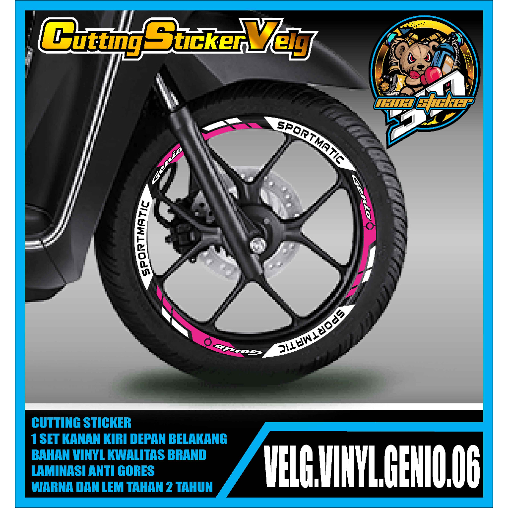 CUTTING STIKER VELG GENIO- STICKER LIS LIST VELG VARIASI GENIO 06
