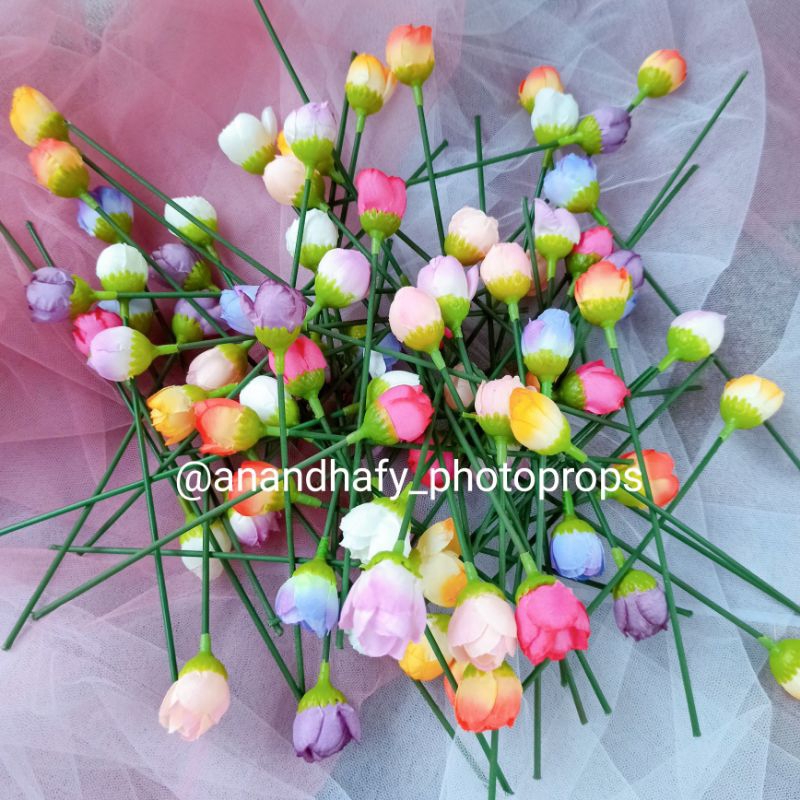 BUNGA MAWAR MINI ROSE MAWAR MINI BUNGA ARTIFICIAL BUNGA ARTIFISIAL BUATAN PALSU PLASTIK BUNGA KAIN B