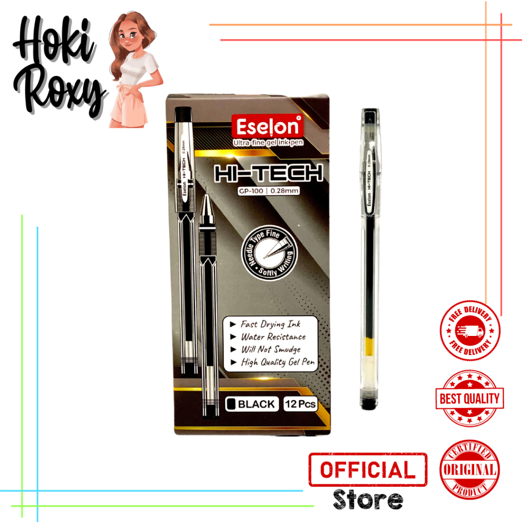 

12pcs Pulpen Hi-Tech 0.28 Eselon GP-100 / 1 Pack Pulpen HiTech Murah