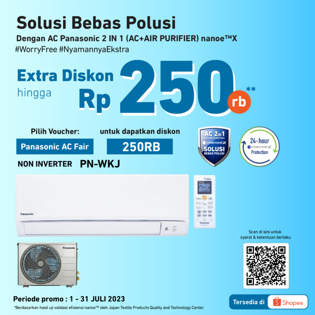 Panasonic CS/CU-PN7WKJ AC 2 in 1 [AC + Air Purifier] Low Voltage + Nanoe-X [0.75 PK]