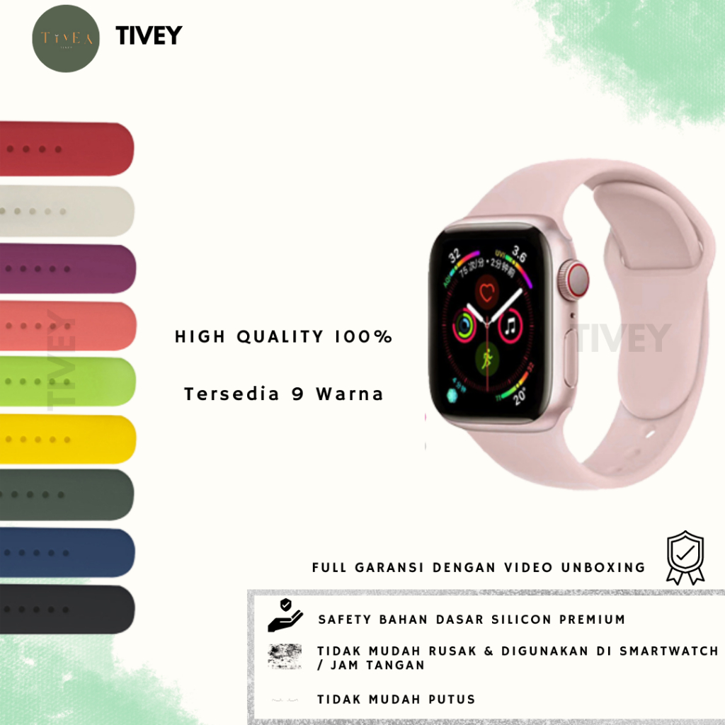 Tivey iWatch Soft Silicon Sport Band Strap For Apple Watch Series 1 2 3 4 5 6 7 8 SE 42mm Strap Untu