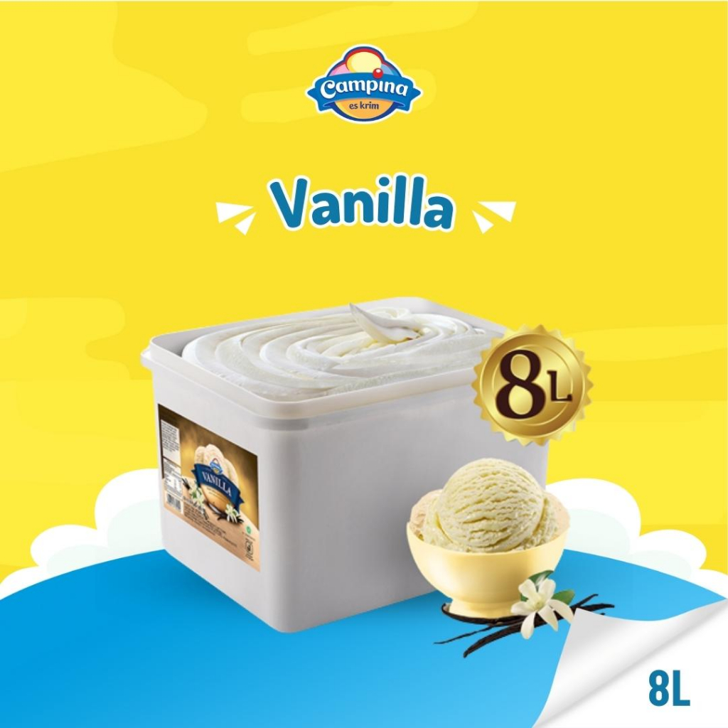 Promo Harga Campina Ice Cream Vanilla 8000 ml - Shopee