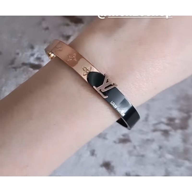 Gelang Titanium asli eLv RosegoldGold  Premium Quality Anti karat anti  Stainless steel ori gold 1818